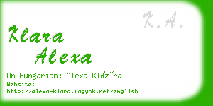 klara alexa business card